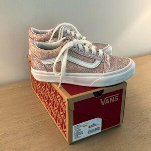 Girls Vans Old Skool 2-Tone Glitter Sneakers Size 1